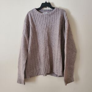 Vintage Midtown Wool Brown Cotton Blend Pullover Knit Crewneck Size 2XL Unisex